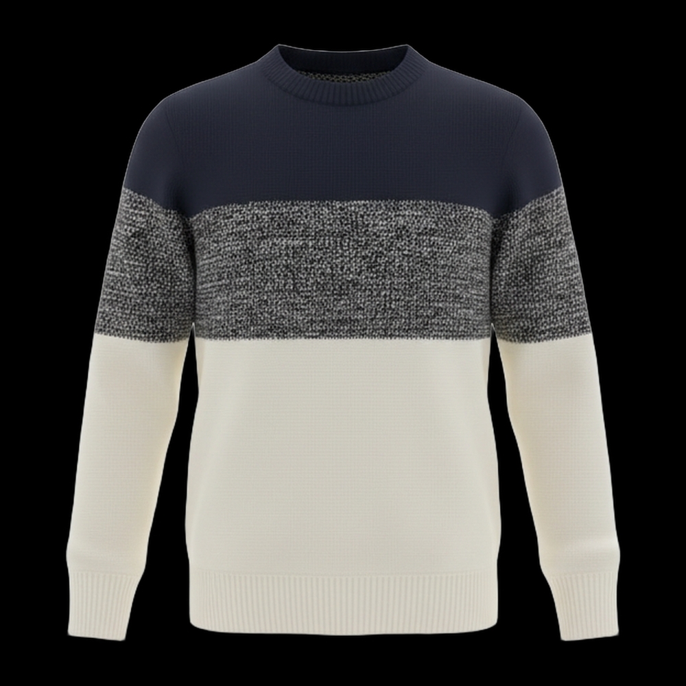 Men's Navy and Cream Sweater